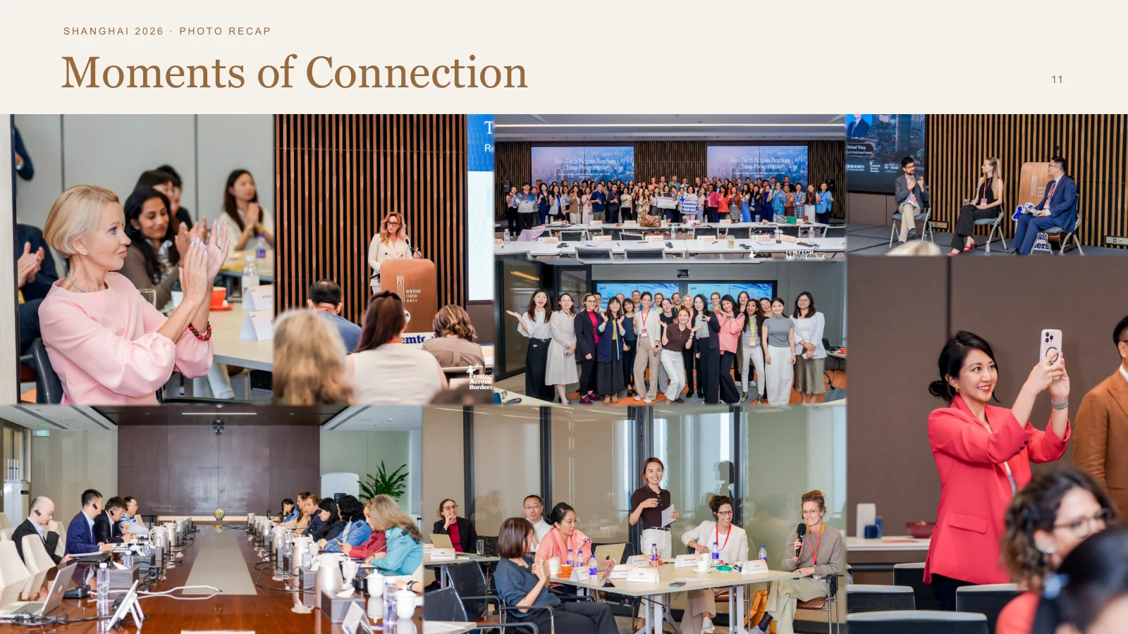 One of the report’s photo-recap pages, “Moments of Connection”
